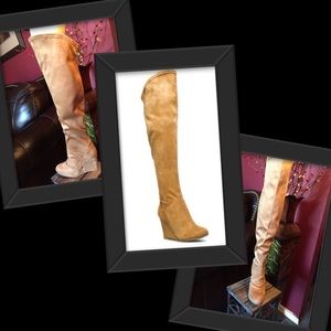 Shoedazzle Mustard Wedge Boot